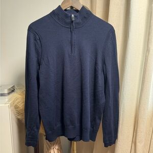 Jos. A. Bank Men's Dark Blue Zip-Up Sweater | Large